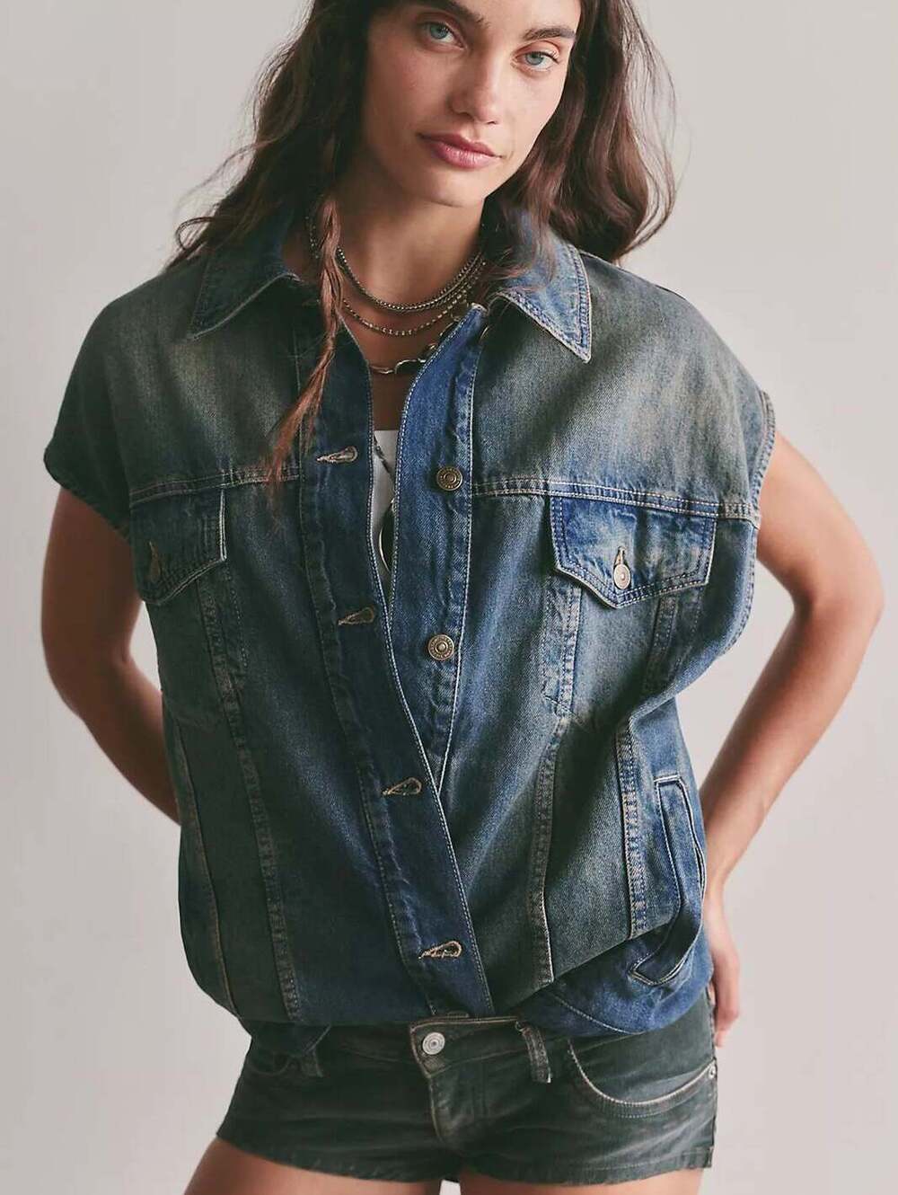 We The Free Goldie Denim Vest by Free People